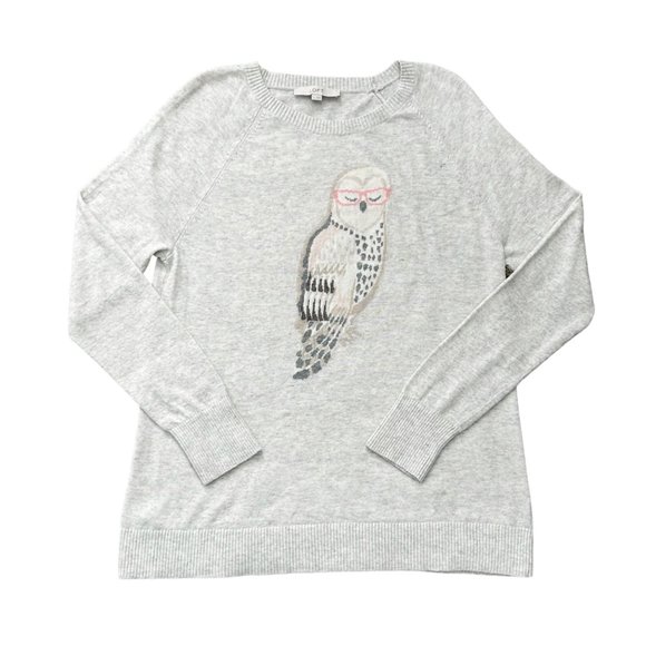 LOFT Sweaters - LOFT Owl Wool Blend Crewneck Long Sleeve Sweater Size Large